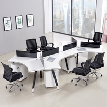 Shanghai office furniture staff desk simple fashion black and white staff computer desk and chair combination creative screen