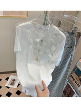 First line big card foreign trade goods exit tail single special cabinet withdrawal cabinet new small crowd 100 hitch solid flower short sleeve blouses woman
