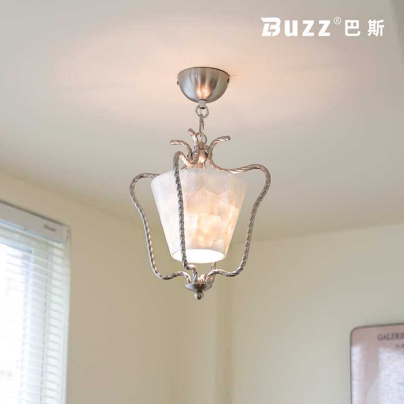 French-Style Vintage Shell Corridor Light, Atmospheric Entrance Ceiling Light, Dome Corridor Eye-Protection Lighting Fixture