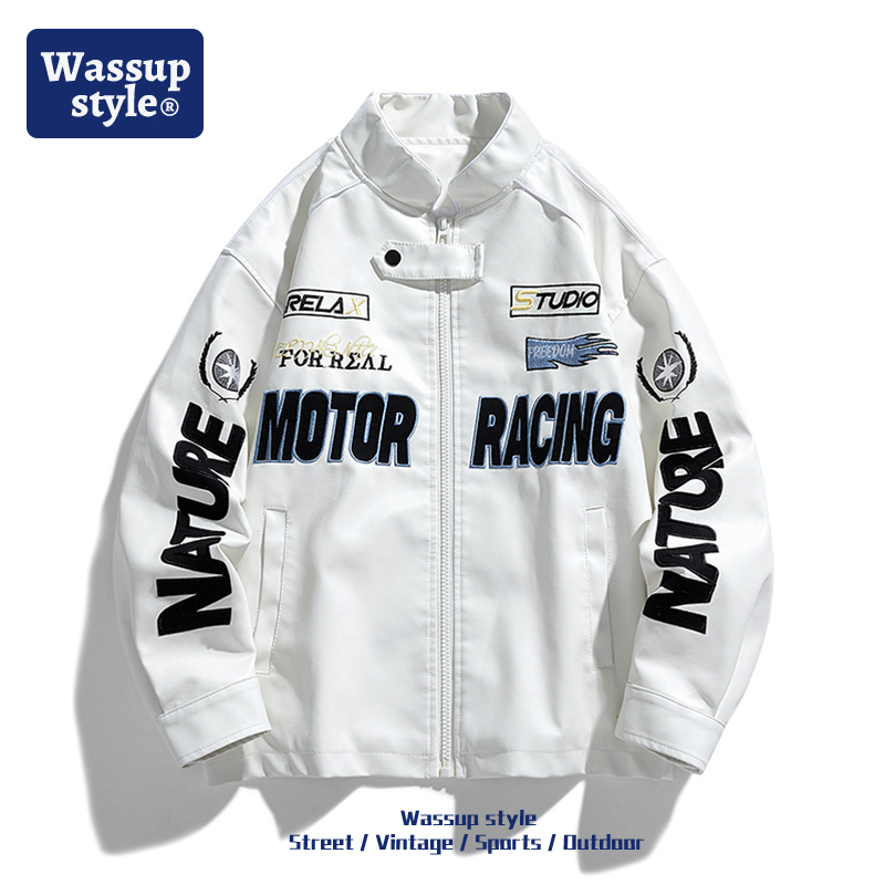 American-Style Pu Leather Jacket for Men, Autumn and Winter Streetwear, Pilot Motorcycle Jacket, Hip-Hop Trendy Brand, Loose and Cool Top