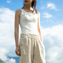 Hemp Colorless Original Design Pure Cotton Knit Sexy Short Vest Woman 2020 2020 New 100 Hitch To Undershirt Summer Tide