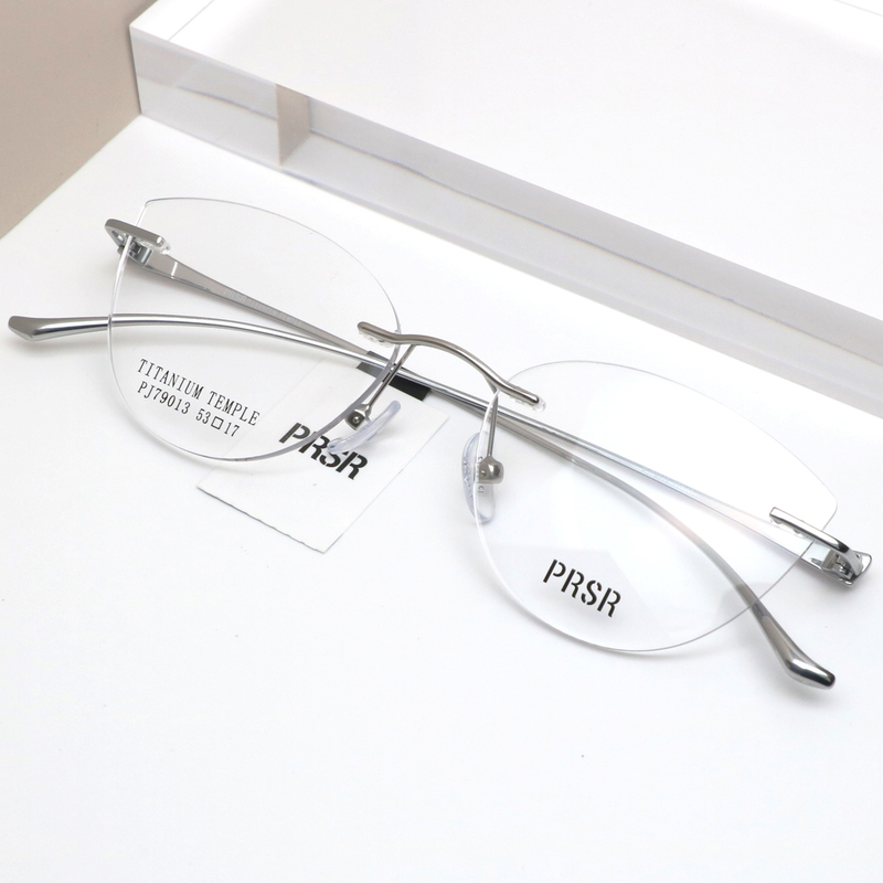 Pasha Raccoon Cat Frame 2025 New Product Elegant Frameless Eyeglass Frame Gentle and Lightweight Titanium Leg Eyeglass Frame Pj79013