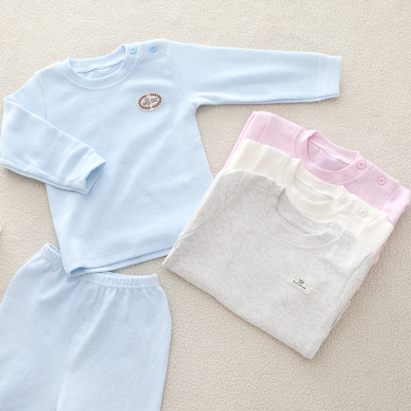 Bộ đồ lót nhung trẻ em ấm áp cho nam Bộ quần áo cotton cho bé trai và bé gái mùa thu màu cotton bé gấu Wright sản phẩm mới áo trẻ em