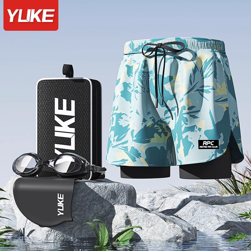 Men's Swimming Trunks, Quick-Drying, Large Size, Anti-Embarrassment, 2025 New Style Swimming Trunks, Professional Beach Shorts, Complete Set of Swimming Equipment