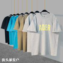 Ader error Origami Letter Short Sleeve T-shirt for Men and Women Loose Couple Pure Cotton Bottom Ins Fashion Summer