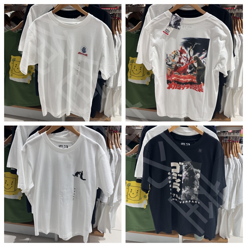 2025 Summer Uniqlo Men's and Women's Couple Outfit Ut Godzilla 70Th Anniversary Print Round Neck Short Sleeve T-Shirt 476663