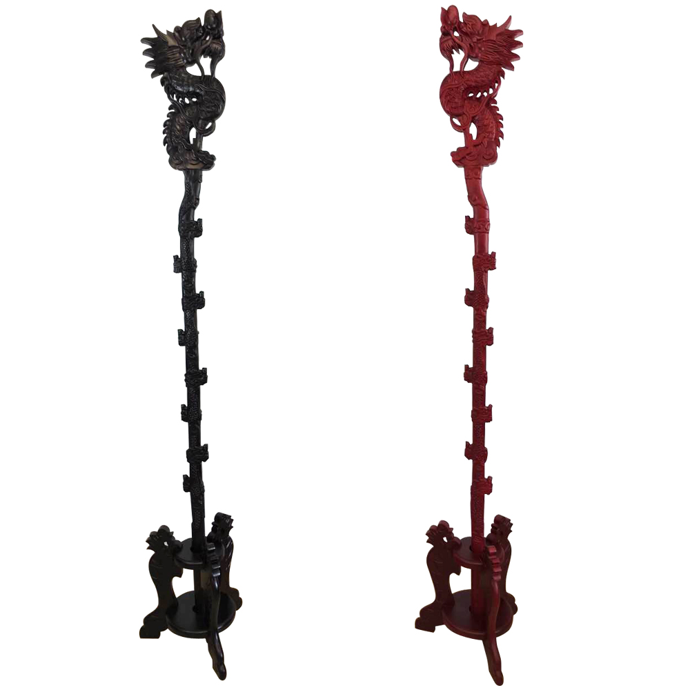 Magical instrument Buddha Buddha hall Buddha niche mage abbot dragon head cane tin cane wooden carving nine dragon cane