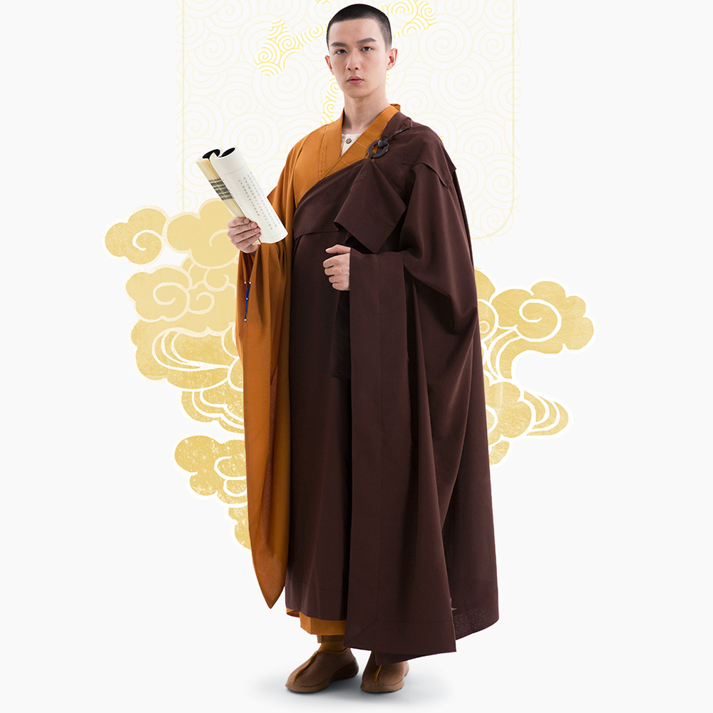 Meditation monk clothes Taima Haiqingman clothes five ring clothes brown magnolia color men's and women's layman clothes