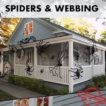 (Halloween) Customer distribution spider cotton black flower spider and spider web Halloween highlight decoration