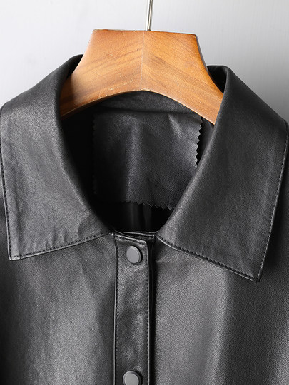 Haining Genuine Leather Jacket for Women, Short Style, 2025 New Spring Model, Full Vegetable-Tanned First-Layer Sheepskin Casual Leather Jacket