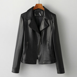 Haining Spring and Autumn New Genuine Leather Jacket for Women, Short Style, High-End First Layer Sheepskin, Casual, Slimming, Versatile, Stylish Coat