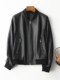 Genuine leather jacket for women, short baseball jacket, high-end first layer sheepskin small jacket, casual versatile round neck slim jacket