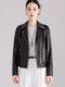 New Spring and Autumn Haining Genuine Leather Jacket Women's Short First Layer Sheepskin Fashionable Temperament Jacket Slim Slim Leather Jacket