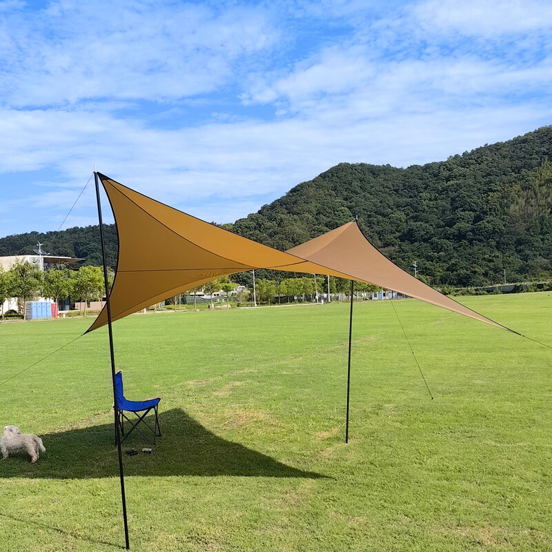 Zhongwei Outdoor 4.4m Corner Curved Canopy Ultra-Light Nylon Canopy Silicone-Coated Canopy Accessories Not Included