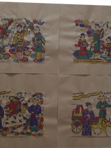 Weifang Yangjiabu Woodblock Новые картины* Оперные легендарные пахеры и ромажная девушка Ян Луошу.