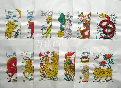 DIY New Year painting coloring Student classroom activities Weifang Yangjiabu Woodblock New Year painting line draft New Year painting Zodiac