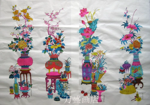 Weifang Yangjiabu деревянная версия Bodogu четыре экрана (DA Edition) также известен как Bogu Vase 88 Yuan/Set Four