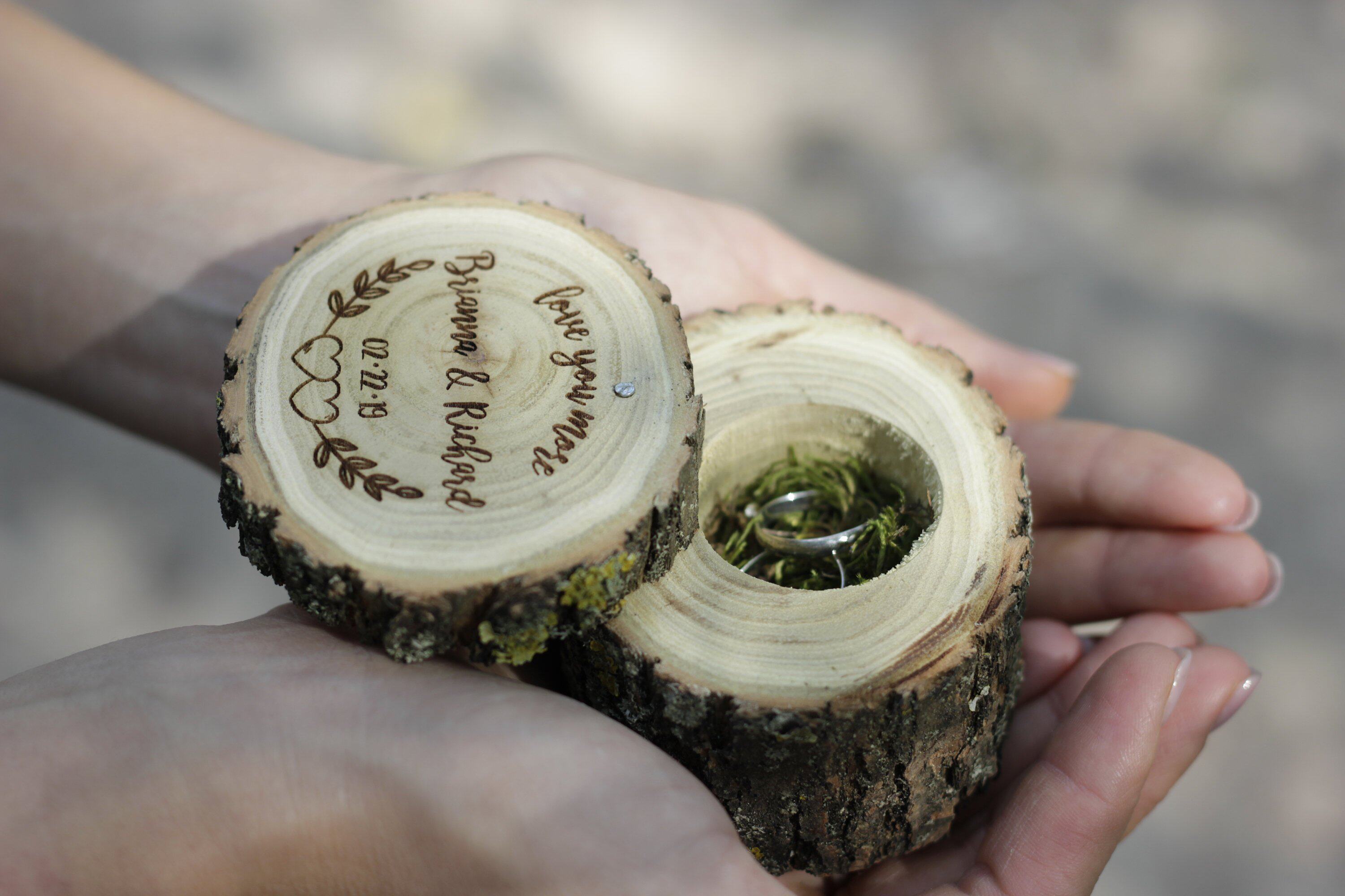 Wooden Ring Box - Green
