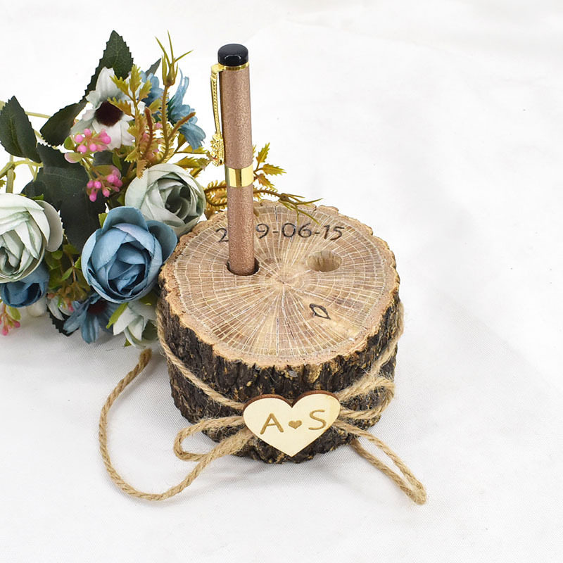 Amazon Exploits Creative Wedding Supplies Custom Solid Wood Pen Holder Wedding items Decorative Wedding Sign to Taiwan Pendulum Pieces