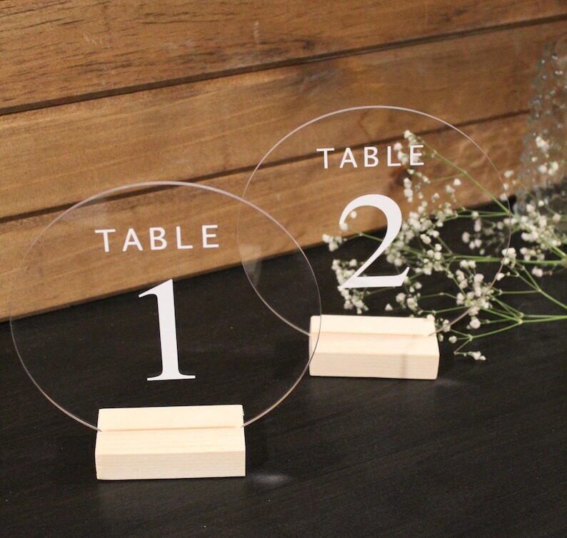 Customize transparent acrylic table number plate number plate Wedding Party Restaurant Digital Table Number Plate English Number Dining Card 