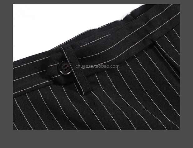 Bộ đồ hai dây sọc đen trắng của Kawasawa phù hợp với áo hai dây nam 2018 đồ vest nam