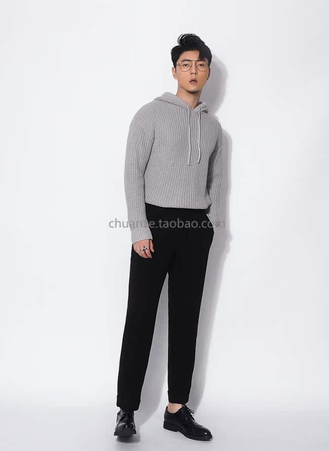 Mùa thu và mùa đông nặng dệt thủ công màu rắn áo len trùm đầu mỏng thủy triều dày retro ấm áo len áo len cổ lọ cho nam