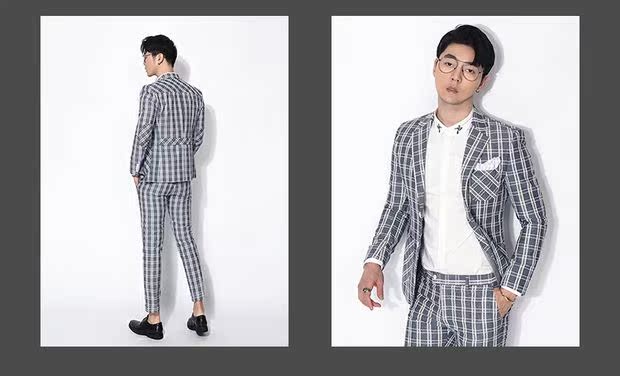 Chuan Ze cotton và linen mỏng phù hợp với quần short nam 2019 Xia Yinglun gió xám kẻ sọc thời trang quần âu - Suit phù hợp quần tây nam công sở