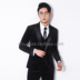 Cổ áo satin thêu nhung phù hợp với nam phiên bản Hàn Quốc của thời trang Slim phù hợp với váy cưới chú rể hai mảnh áo khoác blazer nam Suit phù hợp