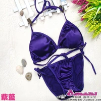 Mùa hè thoáng khí Dễ thương Sexy Màu rắn Mềm mại Thoải mái Silk Satin Bikini Girl Bra Bra quần lót nữ đẹp