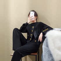 Maje Koce2022 spring high-definition modern design suit female golden buckle classic small fragrance coat large size