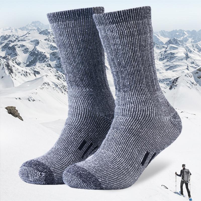 Outdoor Mountaineering Wool Socks, Four-Season Warm and Quick-Drying Hiking Socks, Men's and Women's Thickened Moisture-Wicking Sports Shoe Socks