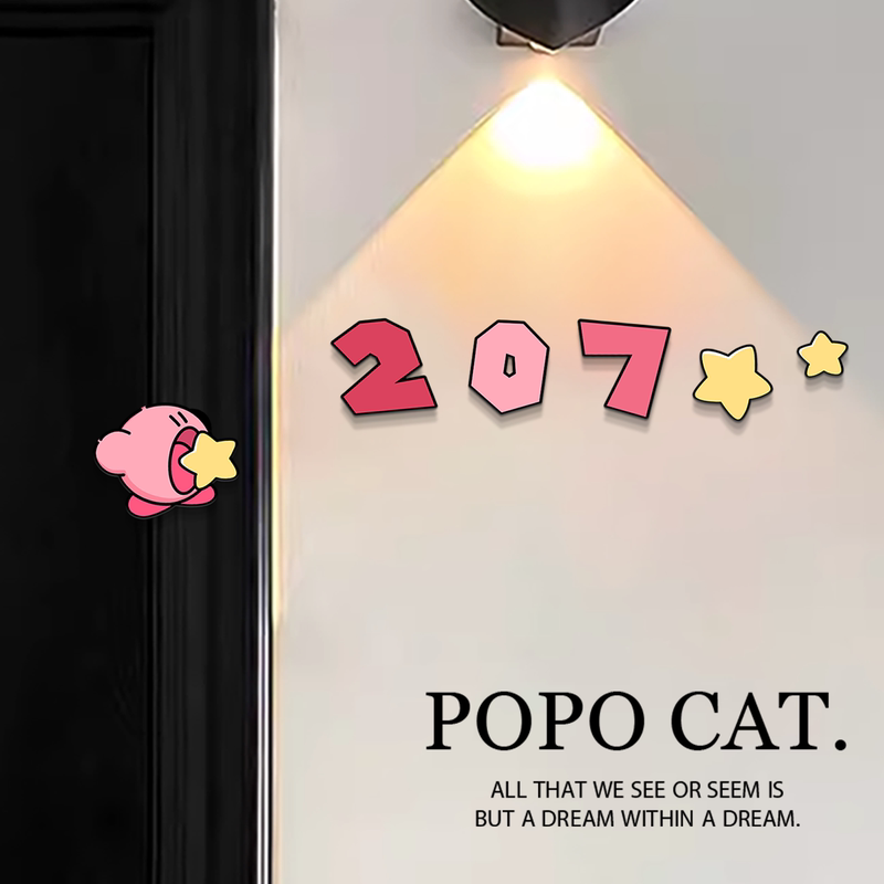 Magnetic Door Sign Dopamine Number Door Sign Acrylic Entrance Door Decoration Number Plate Home High-End Style Identification Plate