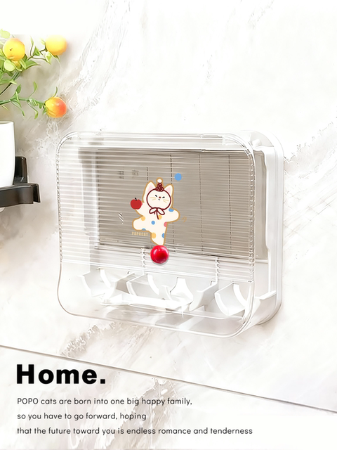 Cartoon Bathroom Socket Waterproof Cover 86 Type Bathroom Double Switch Splash-Proof Box Transparent Plug Self-Adhesive Protective Box