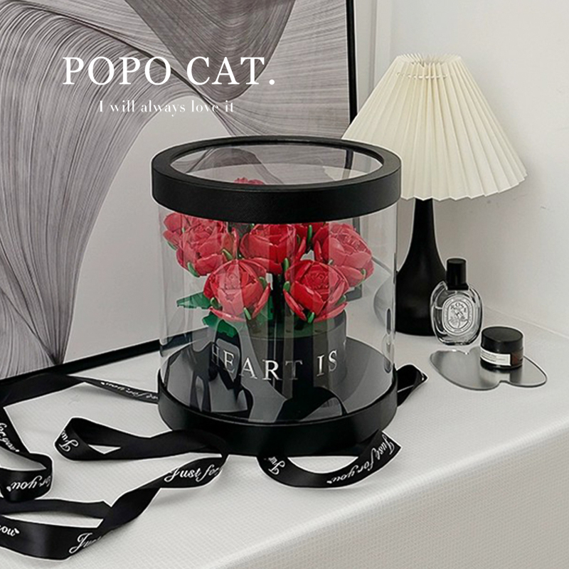 Compatible Building Blocks Pink Rose Bouquet Hug Holding Barrel Perpetual Flowers Handcrafted to send girls wedding gifts-Taobao