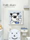Cartoon Puppy Bathroom Foldable Storage Painting Shower Room Waterproof Mural Storage Box Toilet Nail-Free Wall Shelf