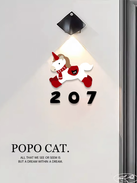 Luxury Acrylic Door Number Sign for Home Use in the Year of the Horse, Featuring a High-End, Light Luxury Design for Entrance Decoration with Three-Dimensional Numbers