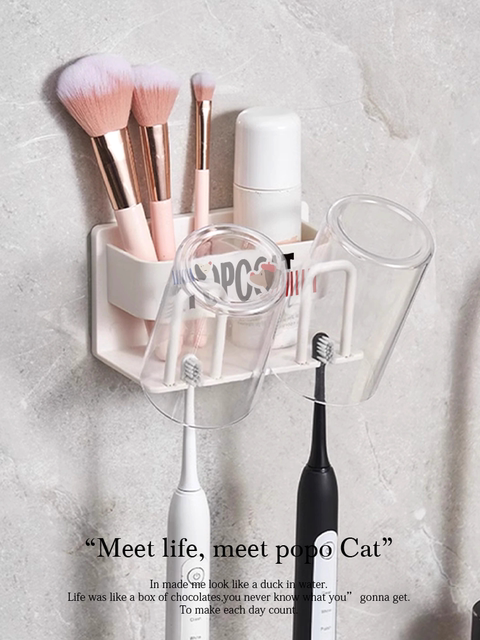 Dachshund Toothbrush Holder, Family of Three Mouthwash Cup Holder, Toothbrush Stand, Bathroom Iron Art Toothbrush Storage Rack