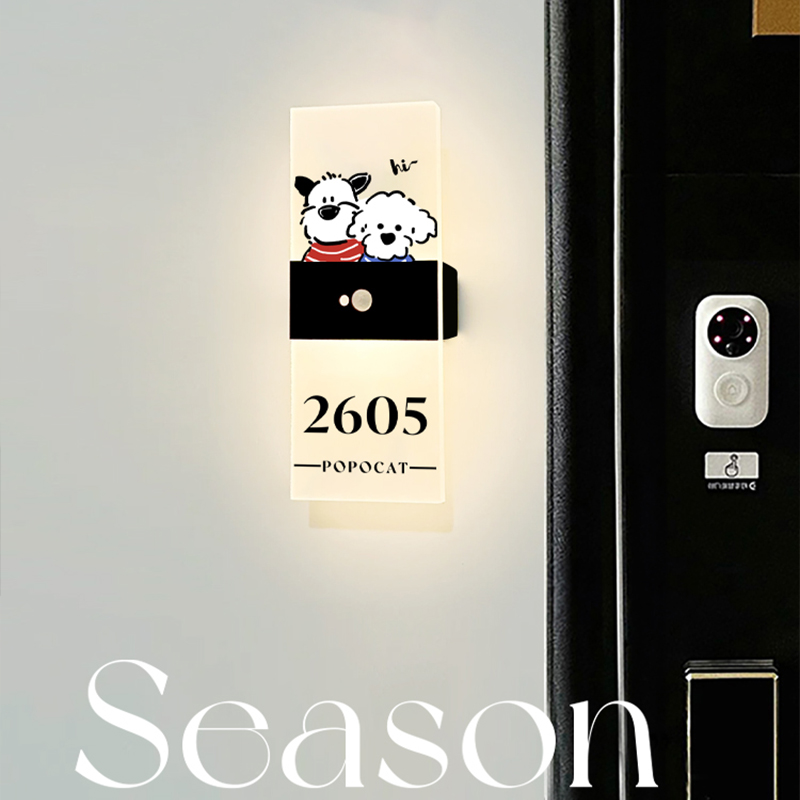 光る家番号 家庭用磁気吸引家番号廊下誘導ライトナンバープレートUSB充電ライトサイン