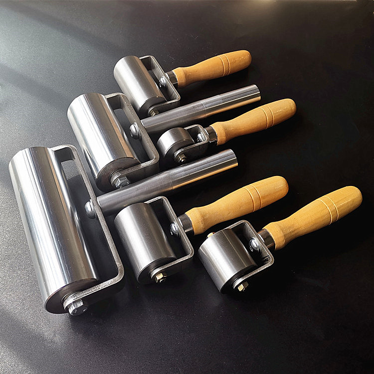 Metal roller double bearing solid flat roller waterproof membrane leather edge roller self-adhesive seam tool