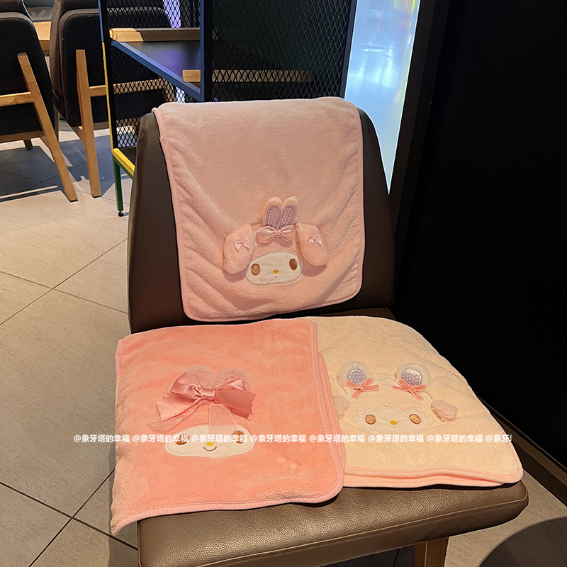 Cute Cartoon Embroidered Bunny and Sheep Thickened Coral Velvet Face Towel Absorbent Hair Drying Towel Face Washing Towel Rectangular Towel
