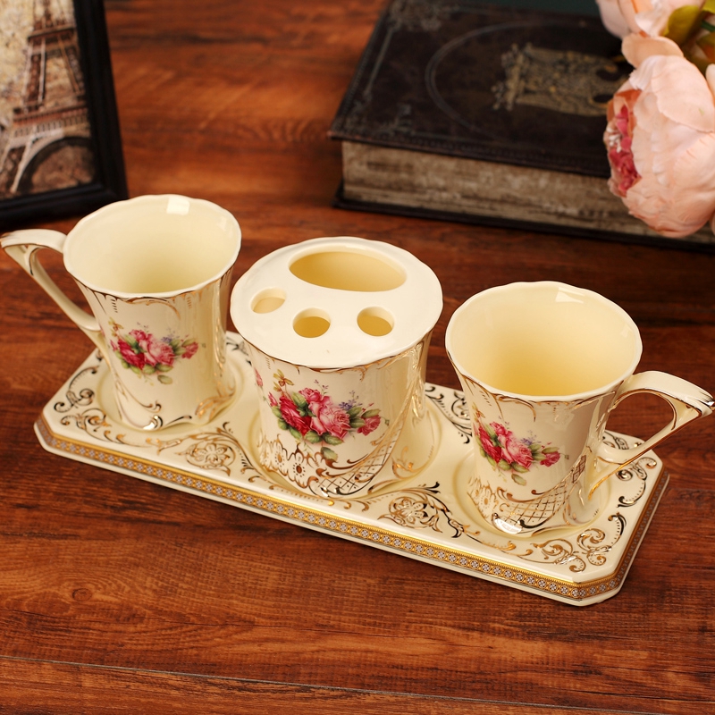 European ceramic wash gargle suite bathroom products bathroom sanitary ware 4 gargle suit with tray was wedding