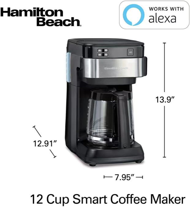 Mỹ mua máy pha cà phê thông minh Hamilton Beach Có thể lập trình 12 ly Alexa - Máy pha cà phê