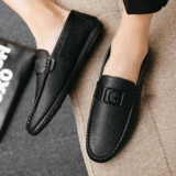 Дышащие и повседневные 𫔮Мужские одноразовые нескользящие туфли из мягкой кожи в британском стиле 𫔭Мокасины для мальчиков на толстой кожаной подошве