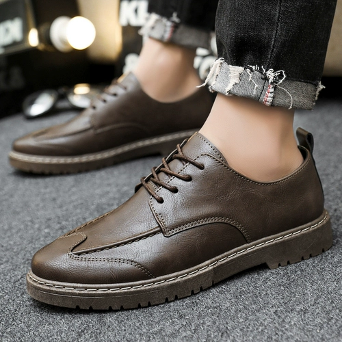 Тонкие туфли для отдыха для кожаной обуви, универсальная обувь, в корейском стиле