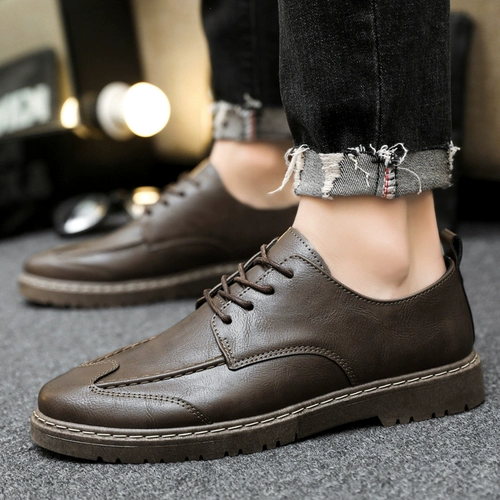 Тонкие туфли для отдыха для кожаной обуви, универсальная обувь, в корейском стиле