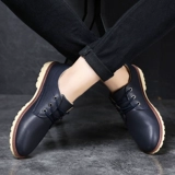 Летняя дышащая обувь для отдыха для кожаной обуви, полуботинки, в корейском стиле