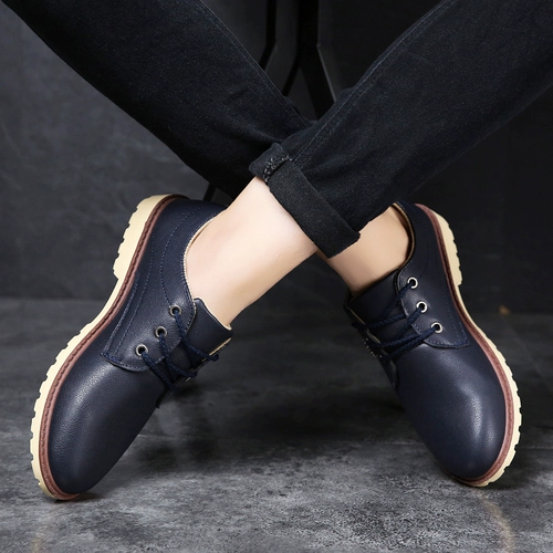 Летняя дышащая обувь для отдыха для кожаной обуви, полуботинки, в корейском стиле