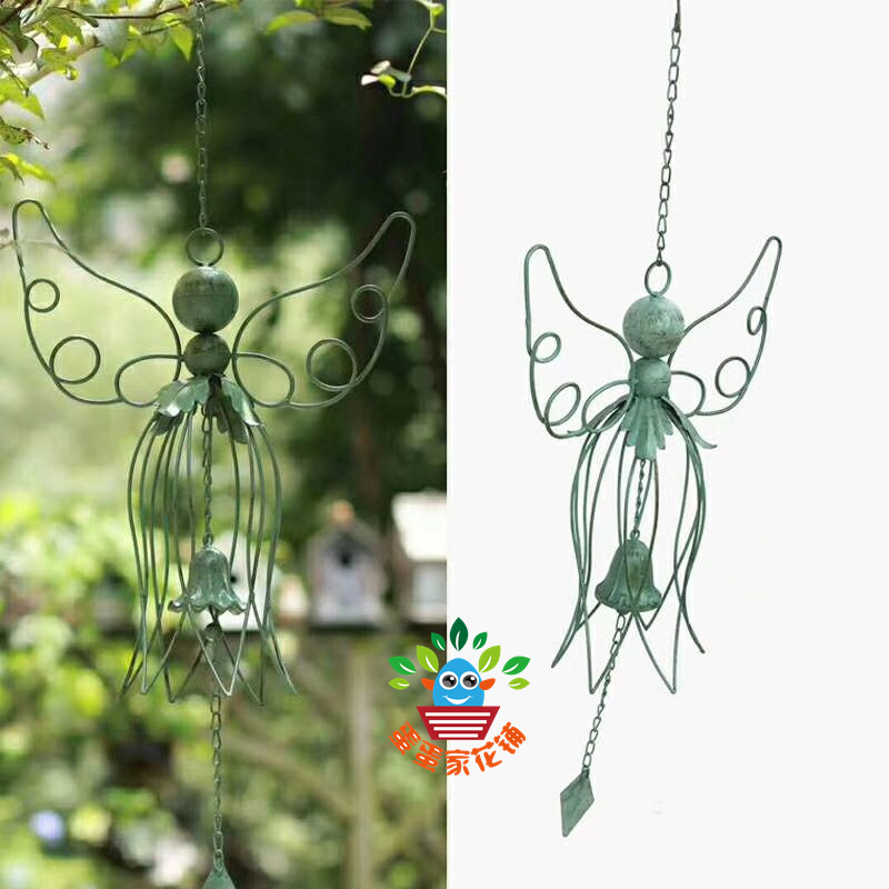 Large Angel wind chimes made of old wrought iron hanging bell Pendant doorbell Cast iron hanging welcome bell Balcony