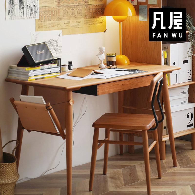 Fan House London Bridge desk Nordic solid wood small apartment Japanese word board office desk Computer desk Household simple