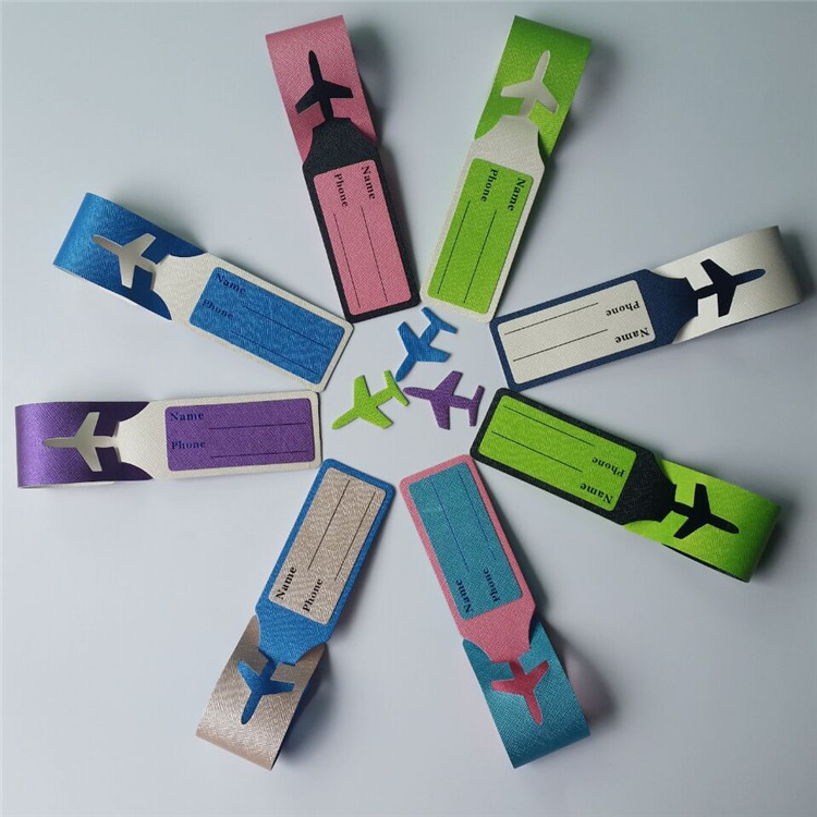 Luggage tag outdoor mountaineering travel trolley case sports bag identification label two-color with PU boarding consignment tag